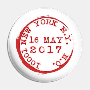 New York City Manhattan Chelsea Zip Code Clinton Postmark Postage Stamp Pin