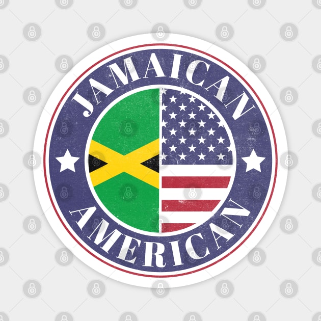 Proud Jamaican-American Badge - Jamaica Flag Magnet by Yesteeyear