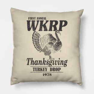 Wkrp Thanksgiving Turkey Drop Retro Pillow