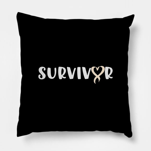 Survivor Pearl Ribbon Lung Cancer Pillow by busines_night