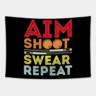 Aim Shoot Swear Repeat T shirt For Women Man Tapestry