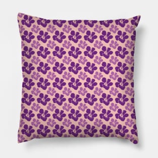 Botanic Floral Pattern Purple Pastel Pillow