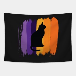 Black cat silhouette Tapestry