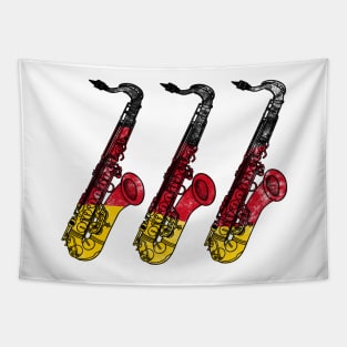 Saxophone German Flag Saxophonist Sax Player Germany Tapestry