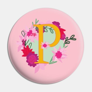 Monogram P, Personalized Initial Pin