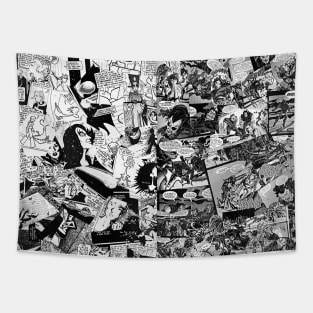 Vintage Comic Book Collage Tapestry