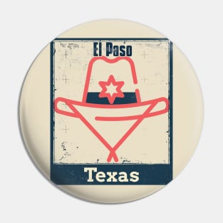 El Paso, Texas – Cowboy Hat with Star Badge Pin