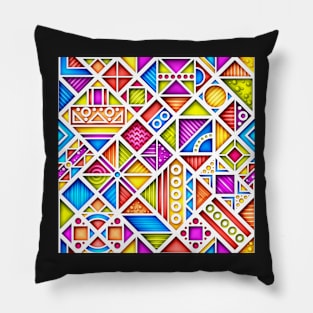 3d Colorful Geometric Pattern, Crazy Print Pillow