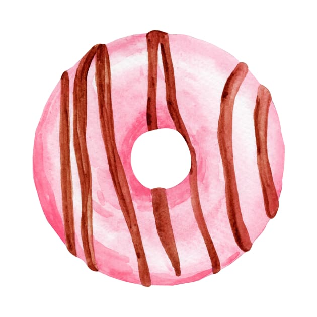 Pink round donut by DreamLoudArt
