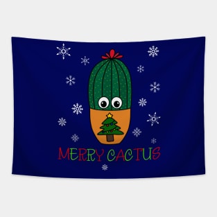 Merry Cactus - Cactus In Christmas Tree Pot Tapestry