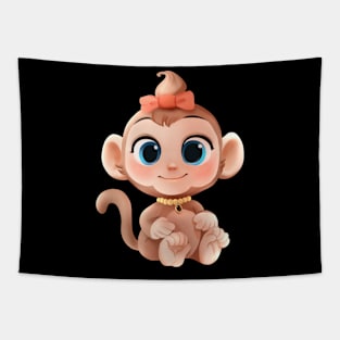 Cute baby monkey Tapestry