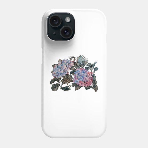 Flowers and Dragon Phone Case by Binovska