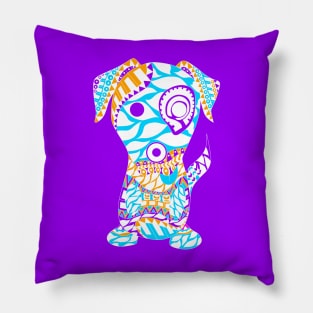 the tribal dog ecopop pattern Pillow