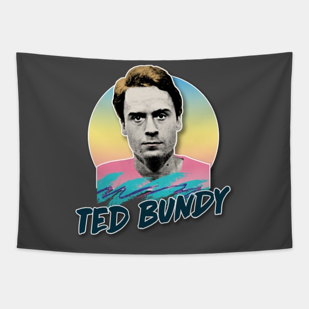 Ted Bundy Serial Killer Retro Aesthetic Styled 90s Design Tapestry by DankFutura