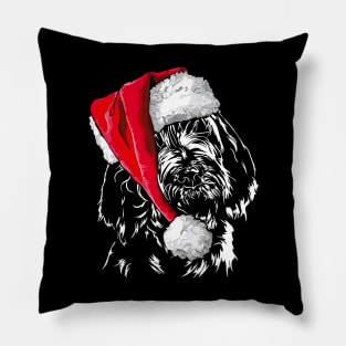 Funny Italian Spinone Santa Christmas dog Pillow