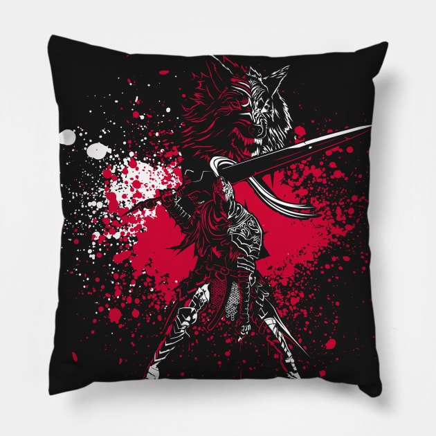 Artorias and Sif Pillow by RarieDash