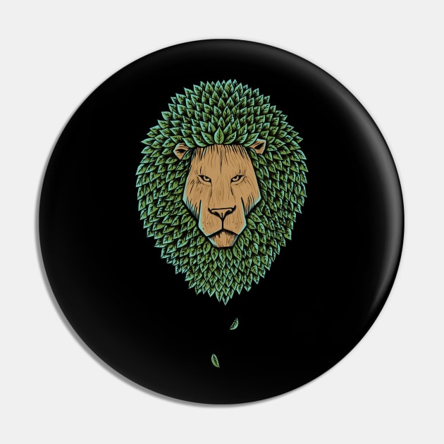 wood lion Pin by coffeeman