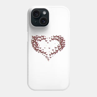 Vibrant Pink-Red Butterfly Heart Phone Case