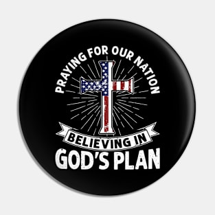 Praying For Our Nation Jesus American Flag Patriot Christian Pin