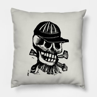 Calaveras with baseball cap. Pillow