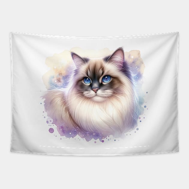 Birman - Watercolor Cat Tapestry by Edd Paint Something