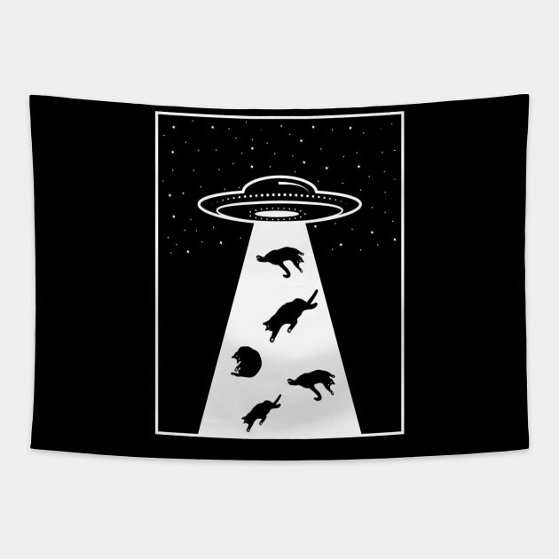 UFO Cat Tapestry by Monosshop