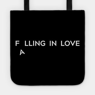 Valentines gift with Falling in love minimalist quote Tote