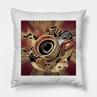 Coffee Cafe Decaf Vintage Retro Roast Pillow