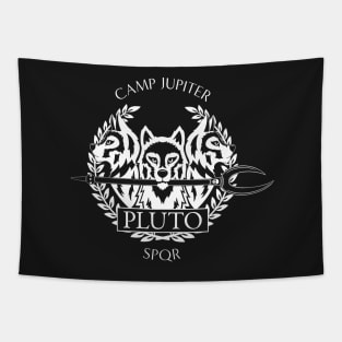 Pluto Logo (Black Background) Tapestry