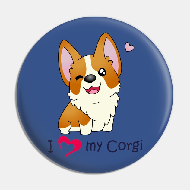 I * heart* my corgi Pin by Ashkerdoodles