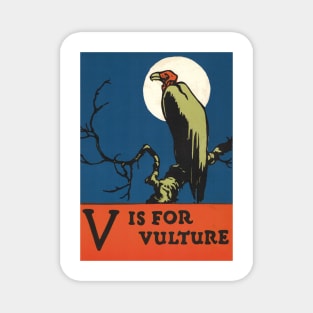 V is for Vulture ABC Designed and Cut on Wood by CB Falls Magnet