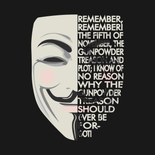 V for Vendetta Typography T-Shirt