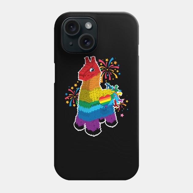 Rainbow Llama Phone Case by CuddleswithCatsArt