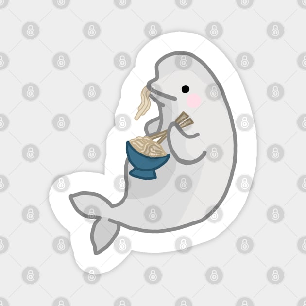 Noodle Beluga Magnet by Artstuffs121