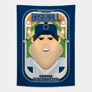 Baseball Blue Pinstripes - Rhubarb Pitchbatter - Bob version Tapestry