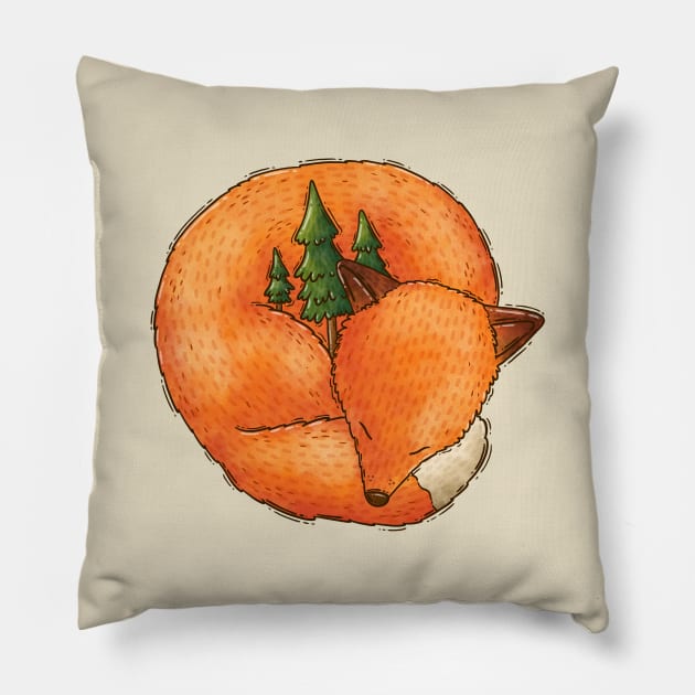 Fox Forest Pillow by Tania Tania