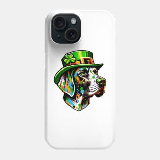 Lively German Shorthaired Pointer Enjoys Saint Patrick's Day Phone Case