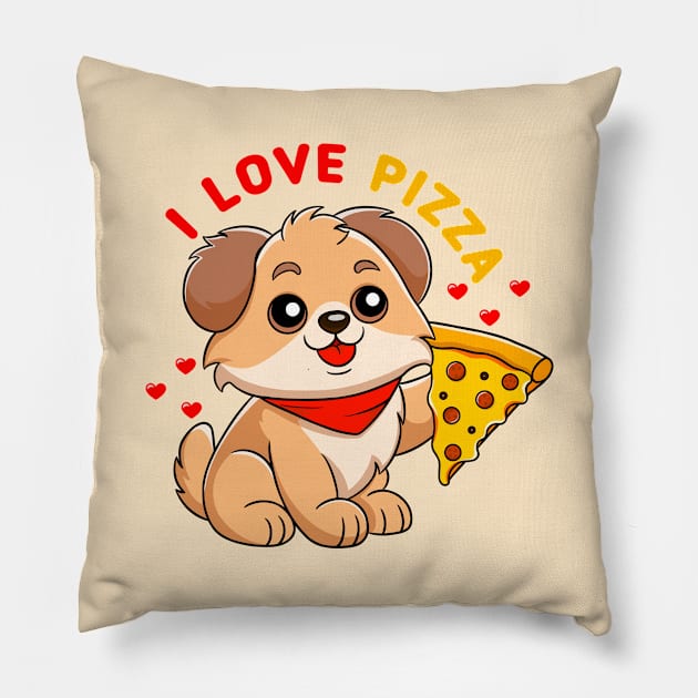 I love pizza dog Pillow by Mpd Art
