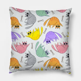 Colorful Tabby Cat Pattern Design Pillow