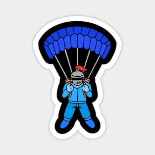 Cartoon knight with parachute Magnet