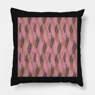 Feathers Pattern in Pink Pillow