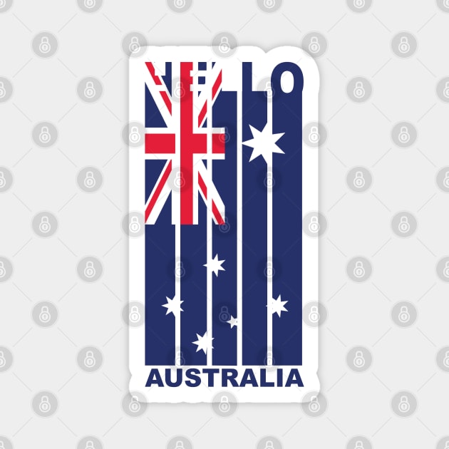 Hello Australia Vertical Australian Flag Magnet by DPattonPD