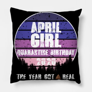 April Birthday Girl in Quarantine Pillow