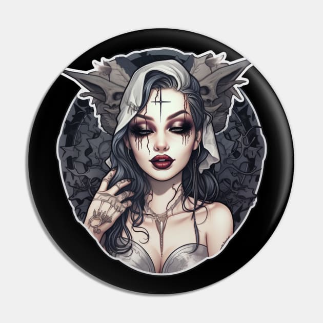 Inked Girl Tattooed Cyberpunk Pin by Nightarcade