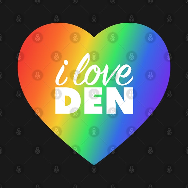 I Love DEN Pride (Denver Airport Code) In Rainbow Colors Heart by modeoftravel