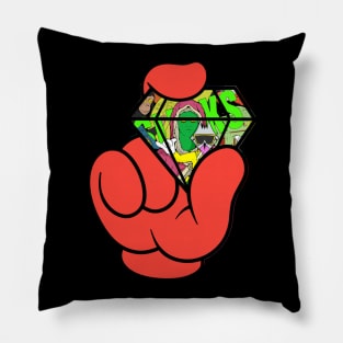 Dope diamond in my red hand drawing Pillow