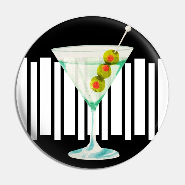 Cheers! Martini Pin by TJWDraws