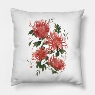 Pink Chrysanthemum Bouquet Pillow