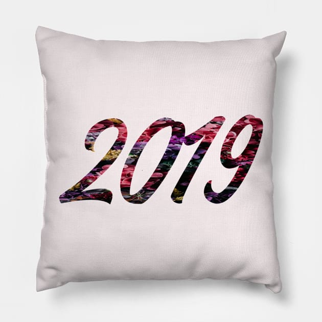 Happy New year 2019 Pillow by zeevana