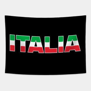 Italia Lettering Word Italian Flag Tapestry